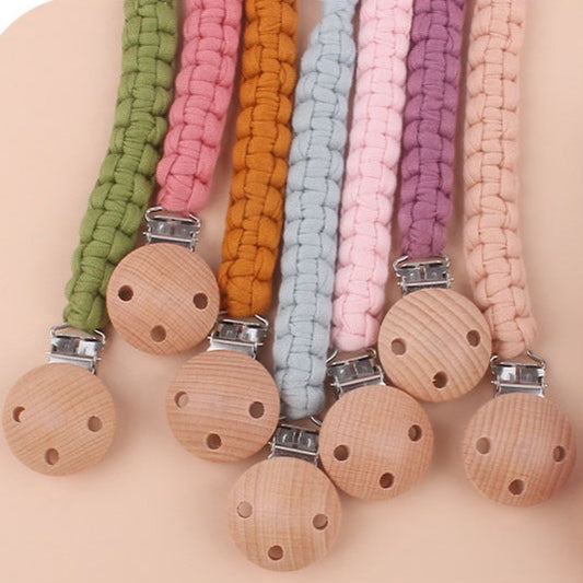 Handwoven Cotton Pacifier Clip Chain