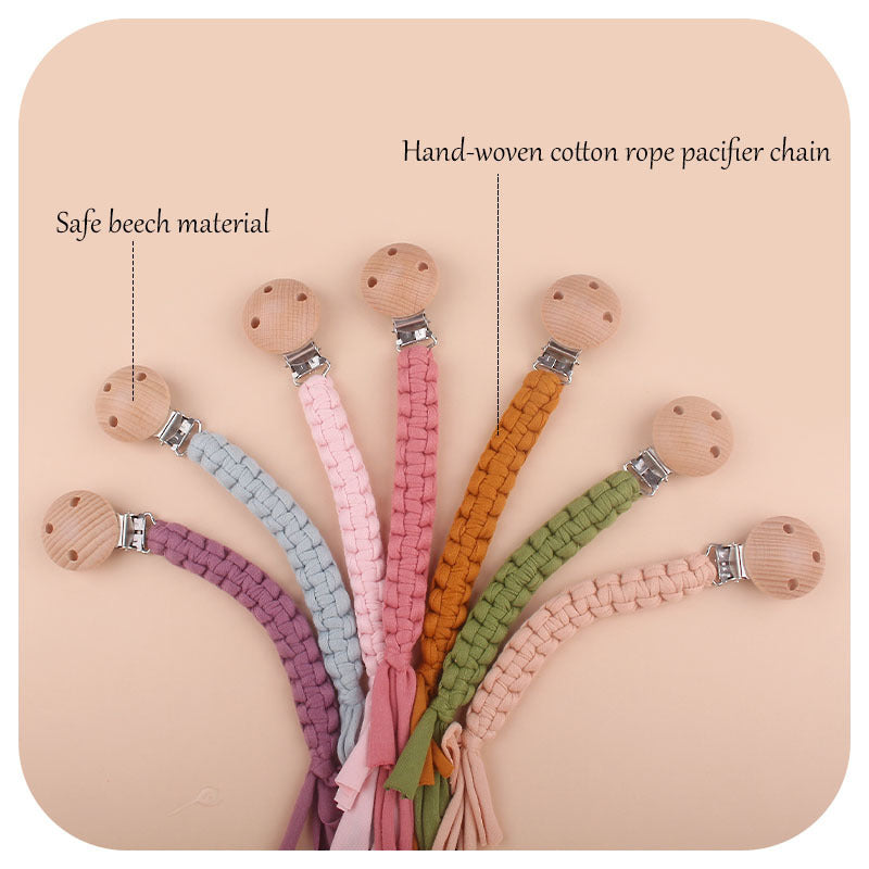 Handwoven Cotton Pacifier Clip Chain