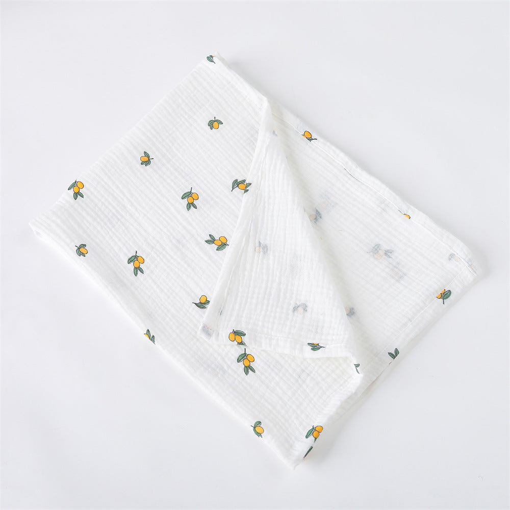 Earthy Fruits and Flowers Cotton Baby Blanket