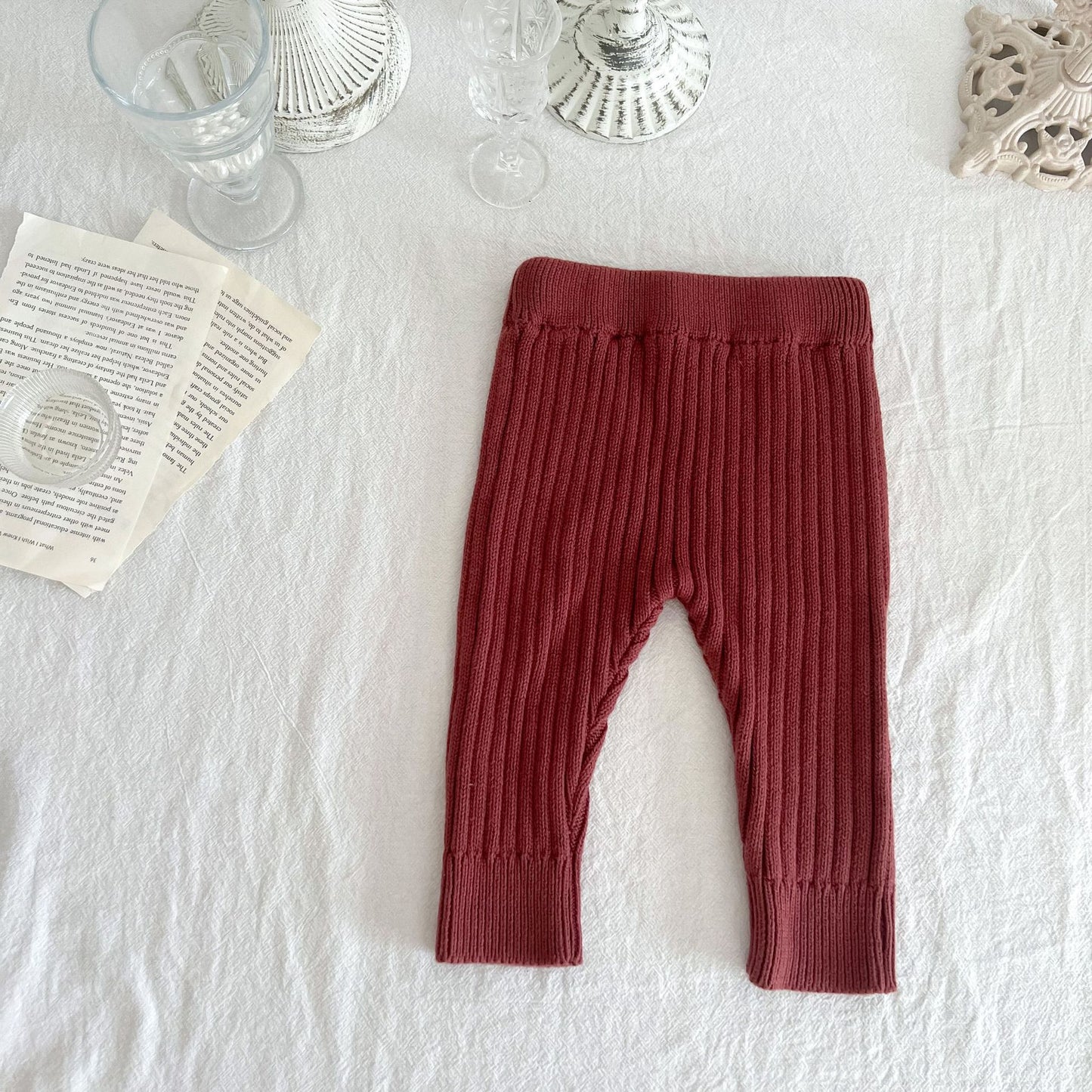 Stretchy Knitted Cotton Baby Leggings