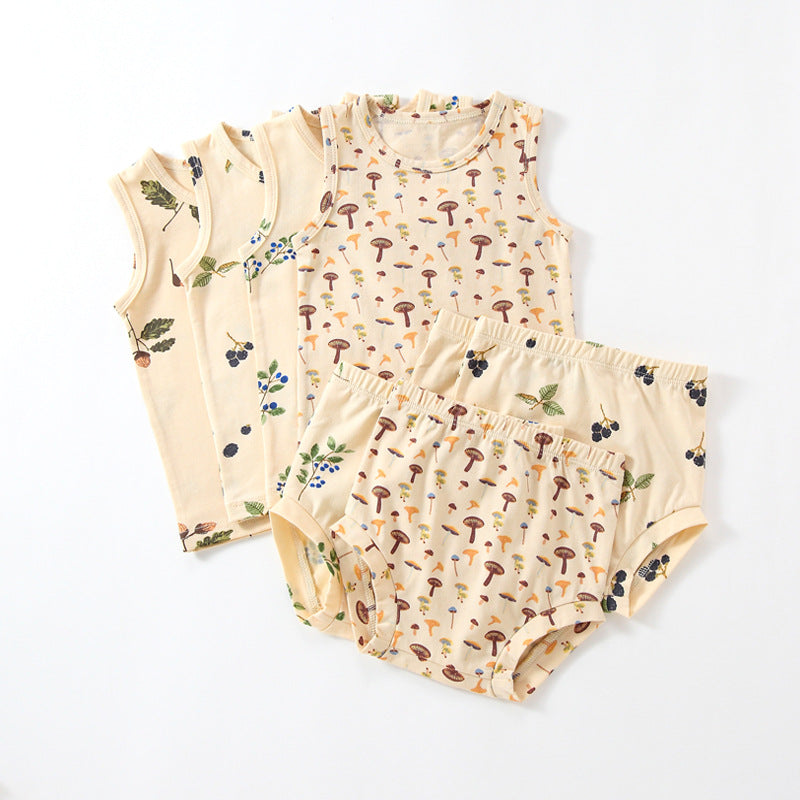 Earthy Summer Cotton Vest and Shorts (4 design options)