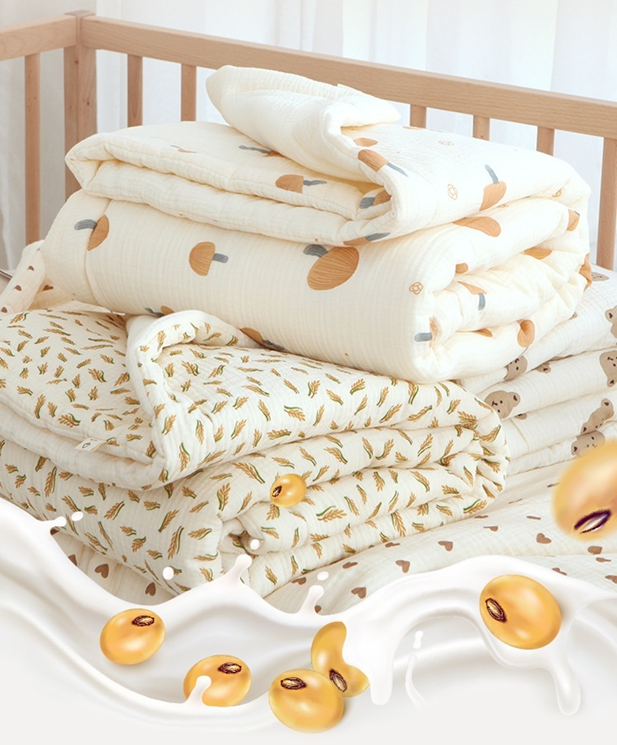 Earthy Muslin Cotton Crib Quilt