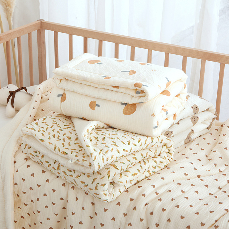 Earthy Muslin Cotton Crib Quilt