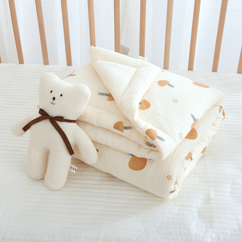 Earthy Muslin Cotton Crib Quilt