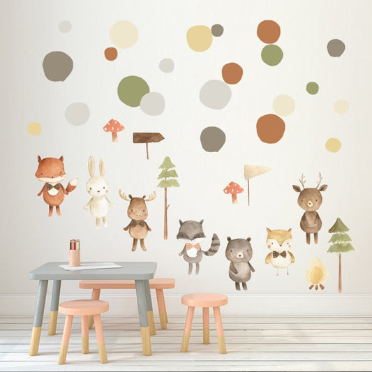 Earthy Animals Nursery Wall Decal Stickers