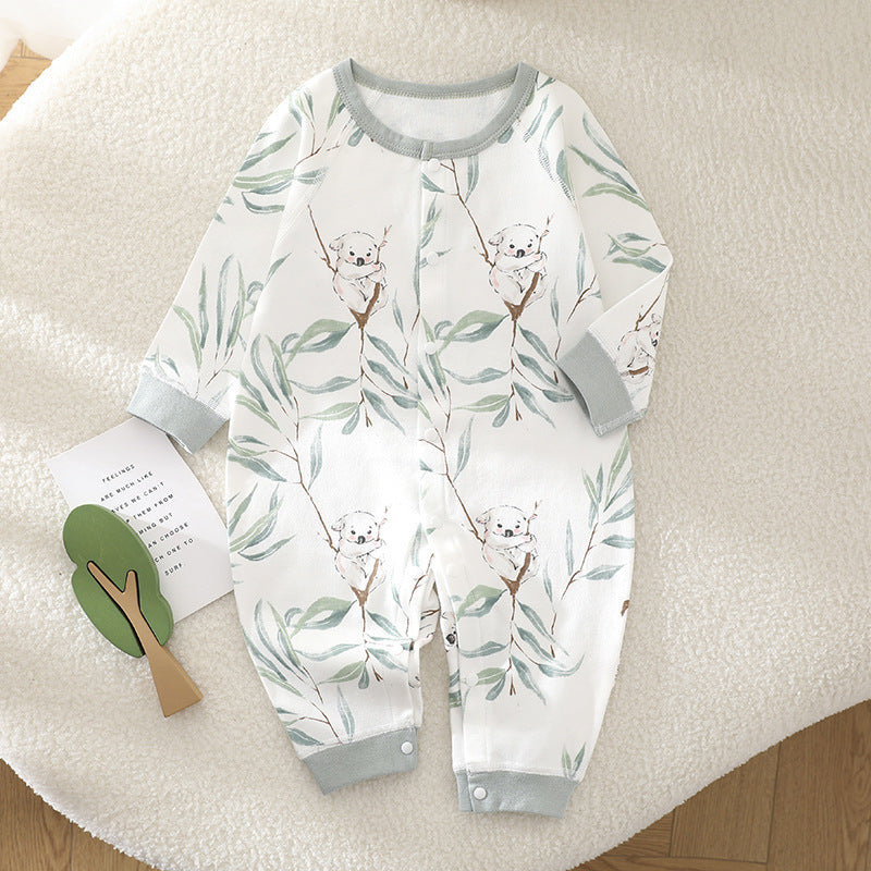 Newborn Long Sleeve Romper with Solid Cuff