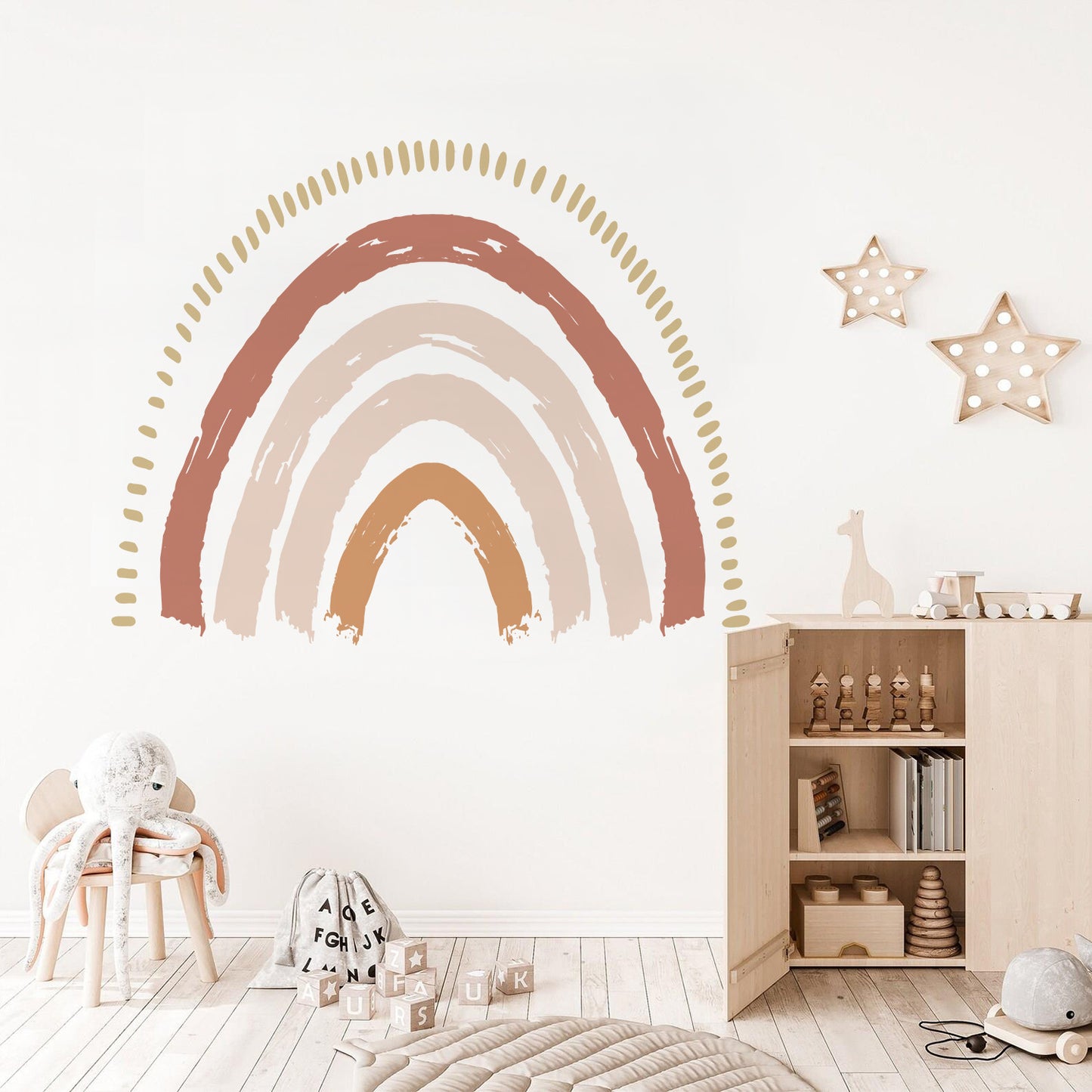 Earthy Rainbow Love Wall Decor Decal Stickers