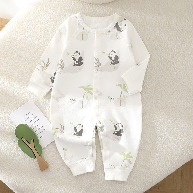 Newborn Long Sleeve Romper with Solid Cuff