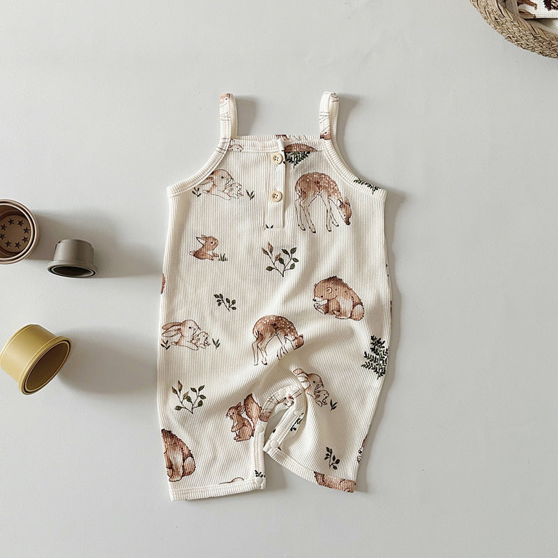 Earthy Cotton Summer Sleeveless Onesie (4 designs)