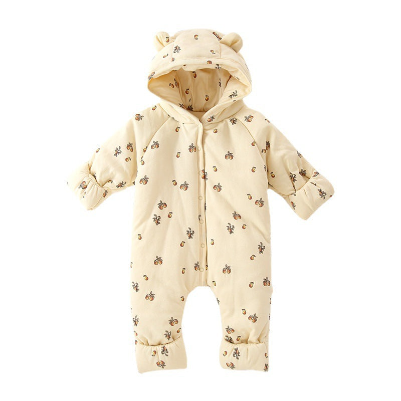 Earthy Winter Cotton Quilted Baby Jumpsuit