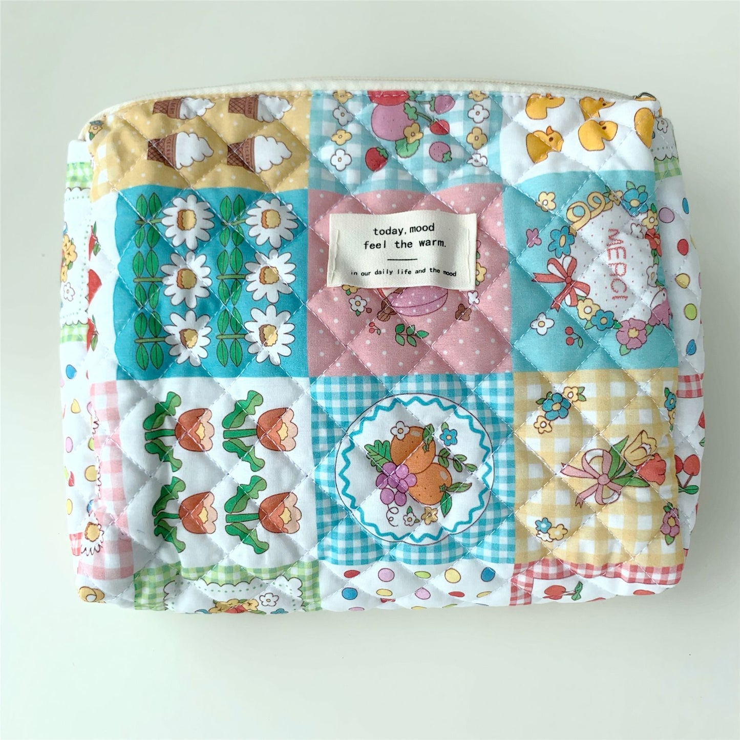 Quilted Cotton Diaper Storage Bag