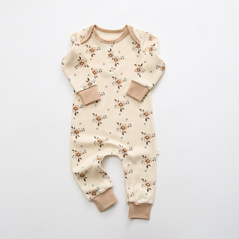 Earthy Floral Romper Soft Stretchy Cotton