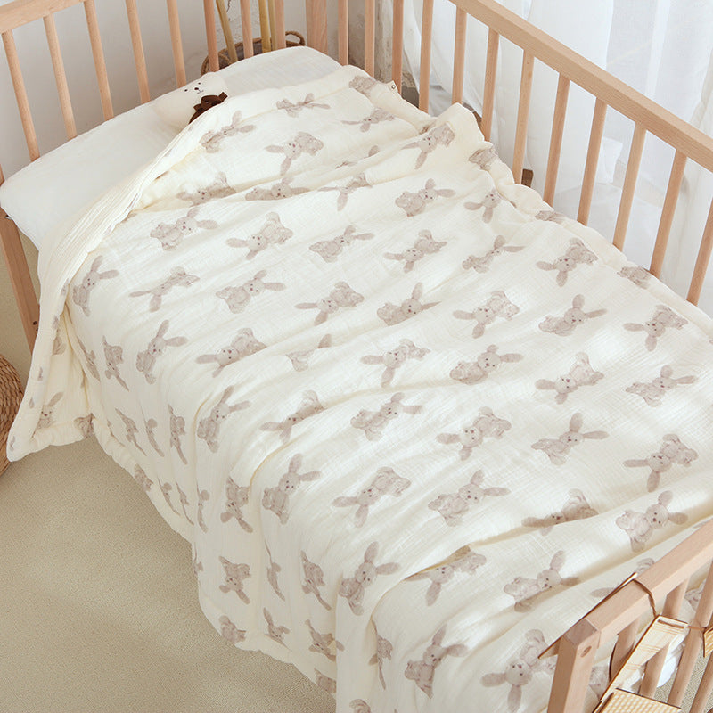 Earthy Muslin Cotton Crib Quilt