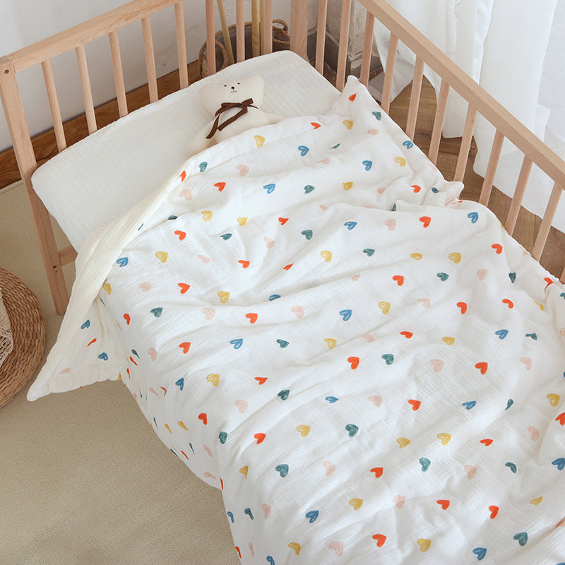 Earthy Muslin Cotton Crib Quilt