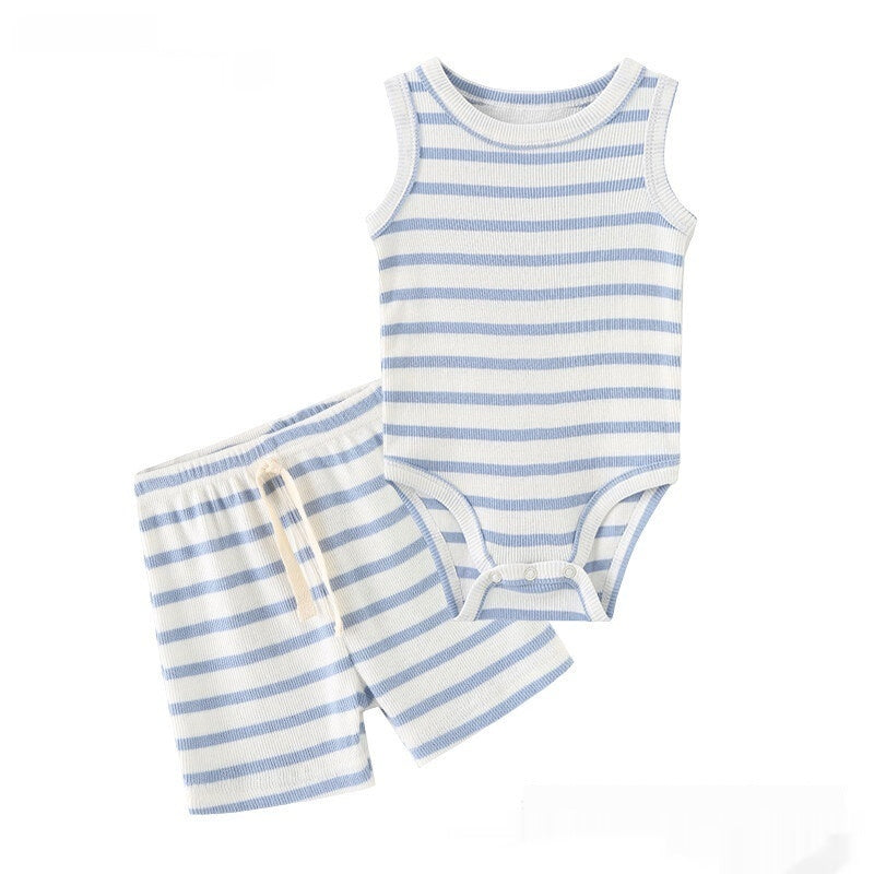 Two Piece Cotton Onesie and Shorts Set