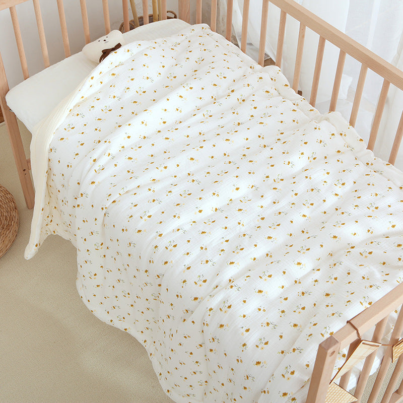 Earthy Muslin Cotton Crib Quilt