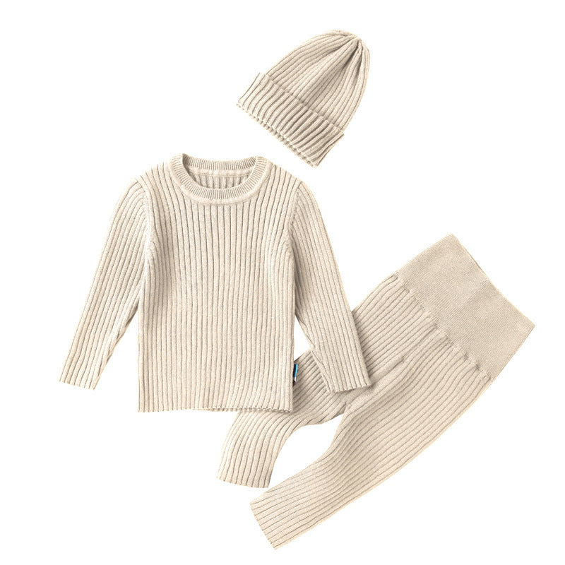 Knitted Cotton Winter Clothing Set (3 piece set)