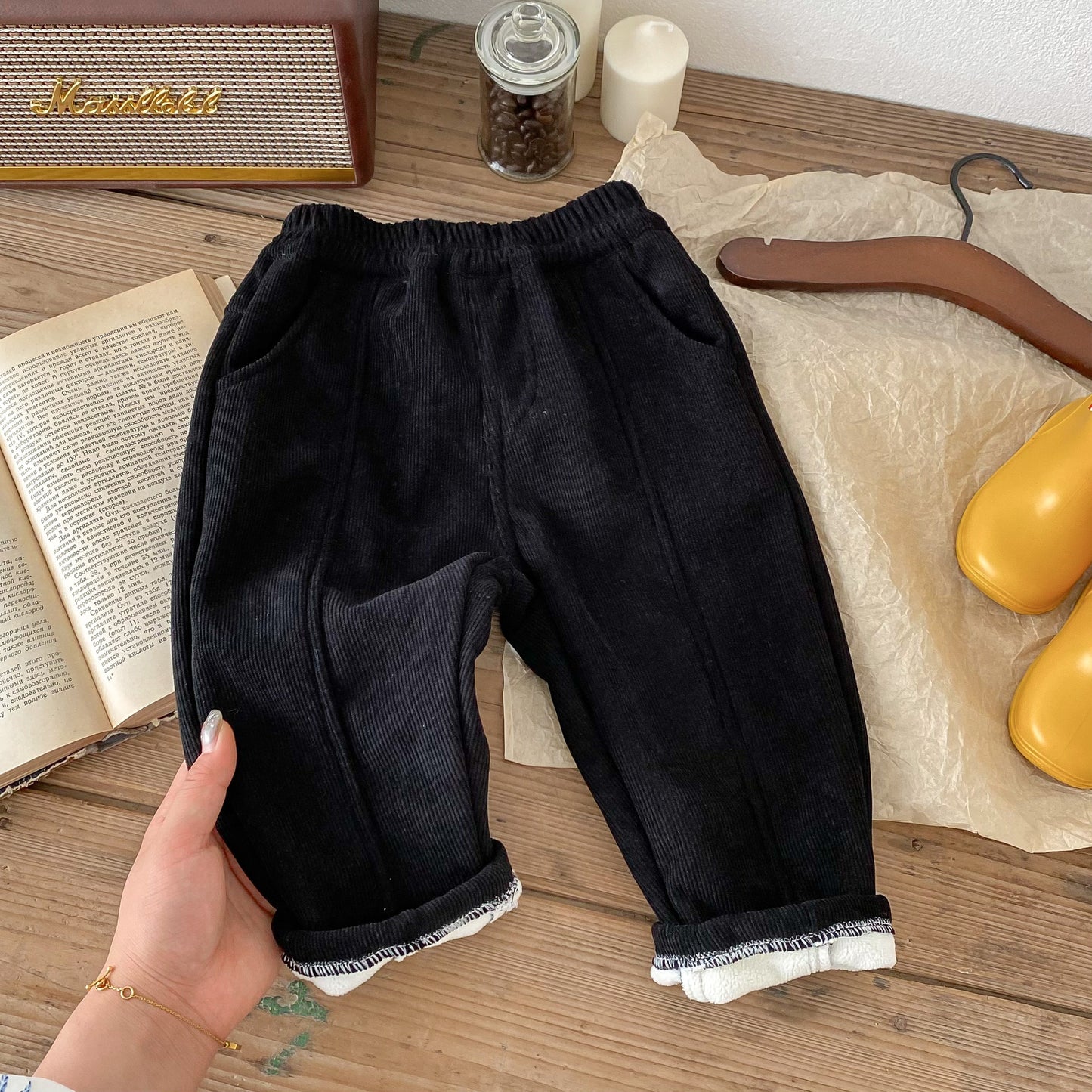 Winter Corduroy Fleece Padded Pants