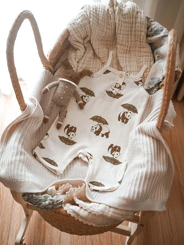 Earthy Cotton Summer Sleeveless Onesie (4 designs)