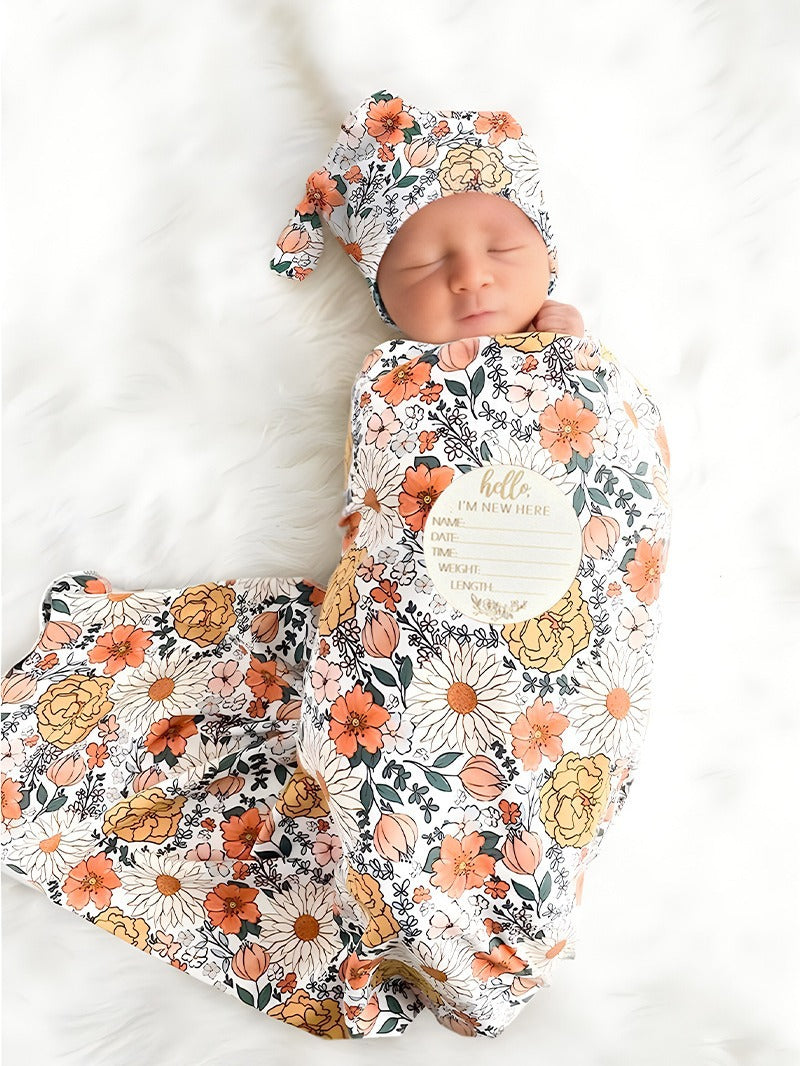 Four Piece Newborn Receiving Blanket Set