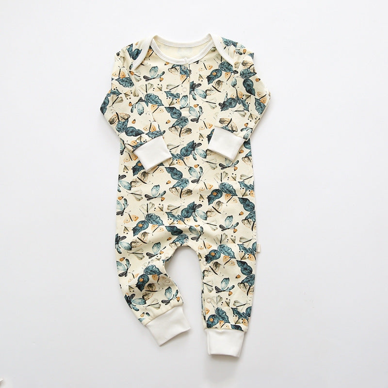 Earthy Floral Romper Soft Stretchy Cotton