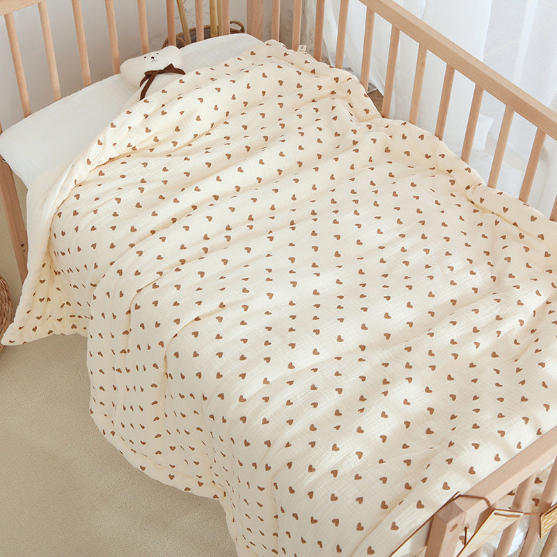 Earthy Muslin Cotton Crib Quilt