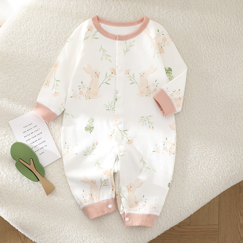 Newborn Long Sleeve Romper with Solid Cuff