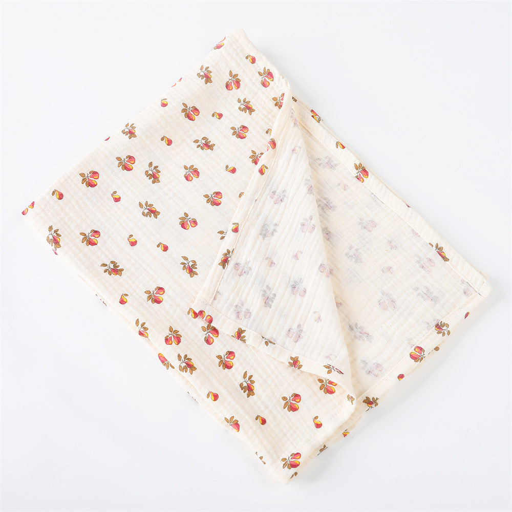 Earthy Fruits and Flowers Cotton Baby Blanket