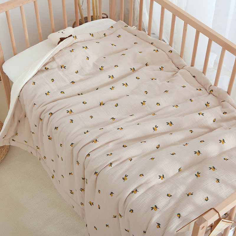 Earthy Muslin Cotton Crib Quilt