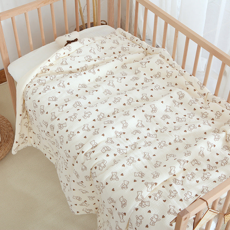 Earthy Muslin Cotton Crib Quilt