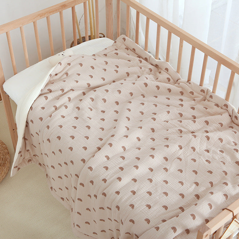 Earthy Muslin Cotton Crib Quilt