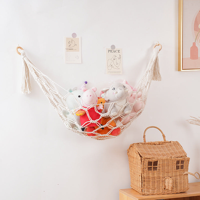 Hand Woven Cotton Toy Storage Hammock