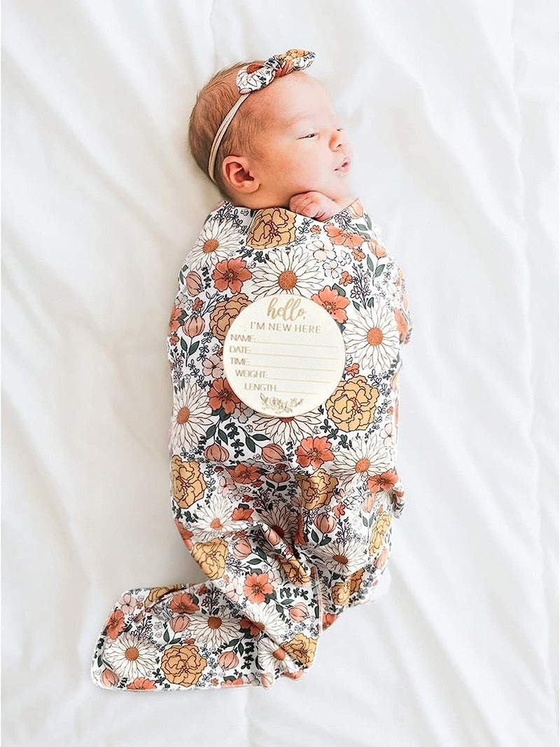 Four Piece Newborn Receiving Blanket Set