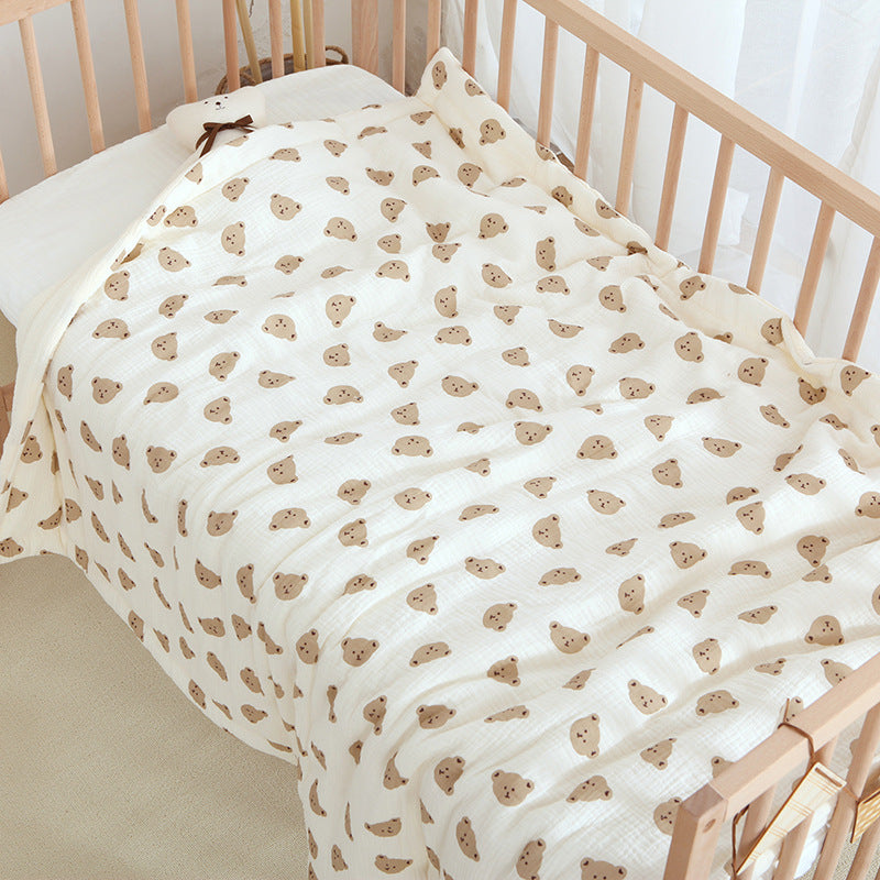 Earthy Muslin Cotton Crib Quilt