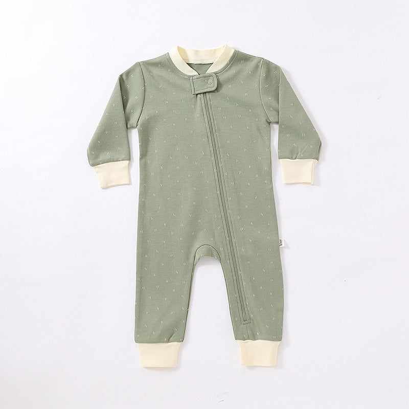 Long Sleeve Cotton Romper in Earthy Designs