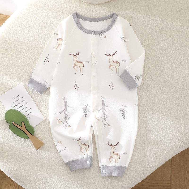 Newborn Long Sleeve Romper with Solid Cuff