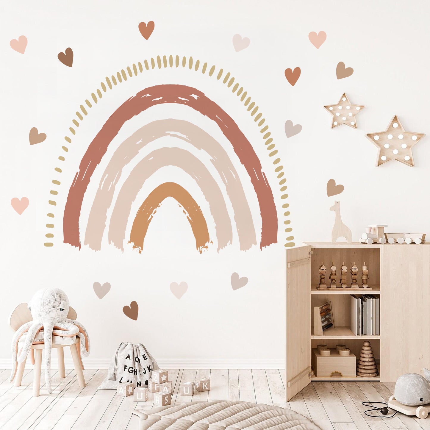 Earthy Rainbow Love Wall Decor Decal Stickers