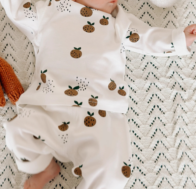 EARTHY ORANGES Organic Cotton Top and Pants Set