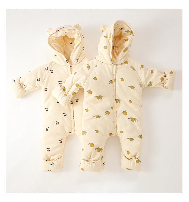 Earthy Winter Cotton Quilted Baby Jumpsuit